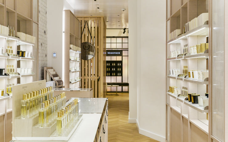 Boutique de parfums et bougies parfumés Mizensir à New York, aux États Unis.