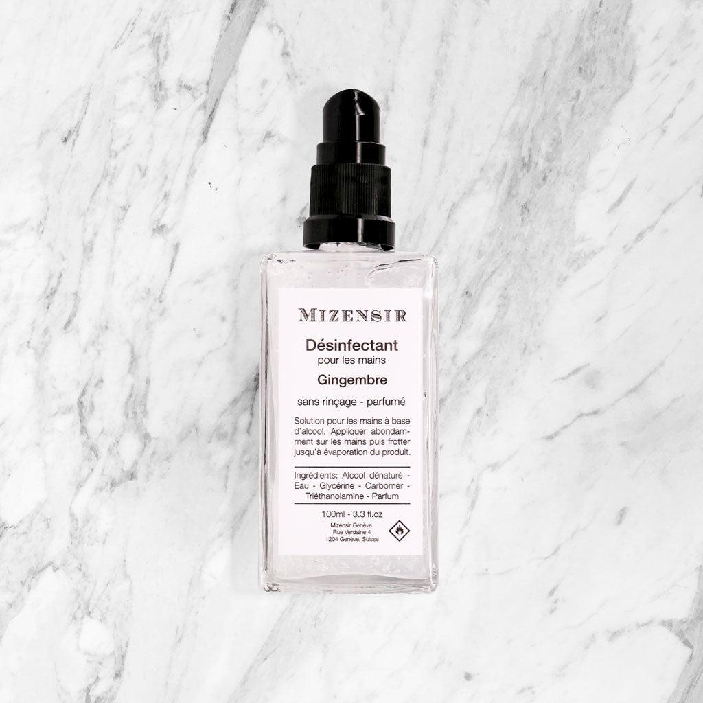 gel hydroalcoolique parfumé au gingembre
