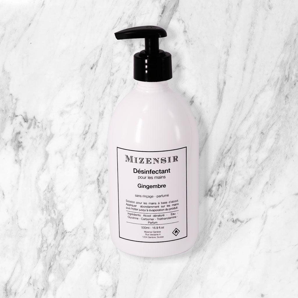 gel hydroalcoolique parfumé au gingembre